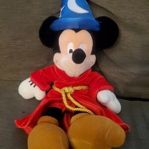 Disney Fantasia Mickey Mouse Sorcerer Plush - Red Robe, Blue Hat